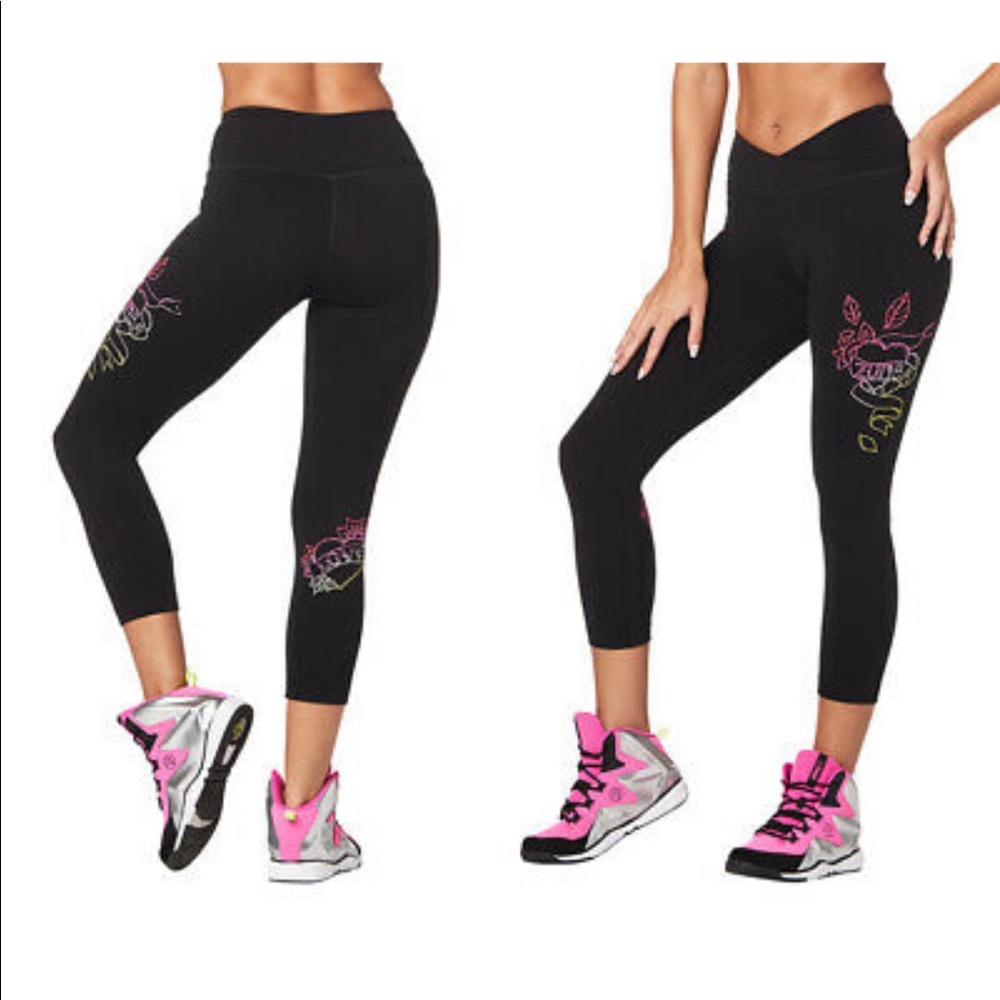 Zumba Celebrate Love Crop Leggings - Black